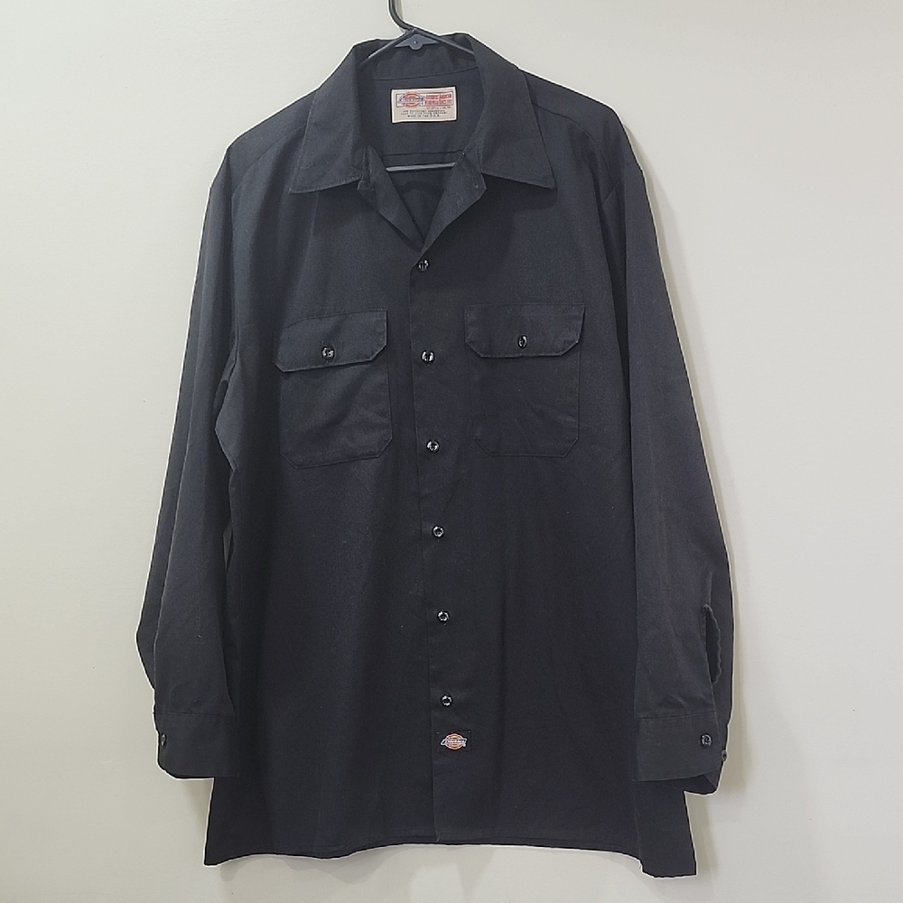 Dickies Vtg Black Button-Up Shirt